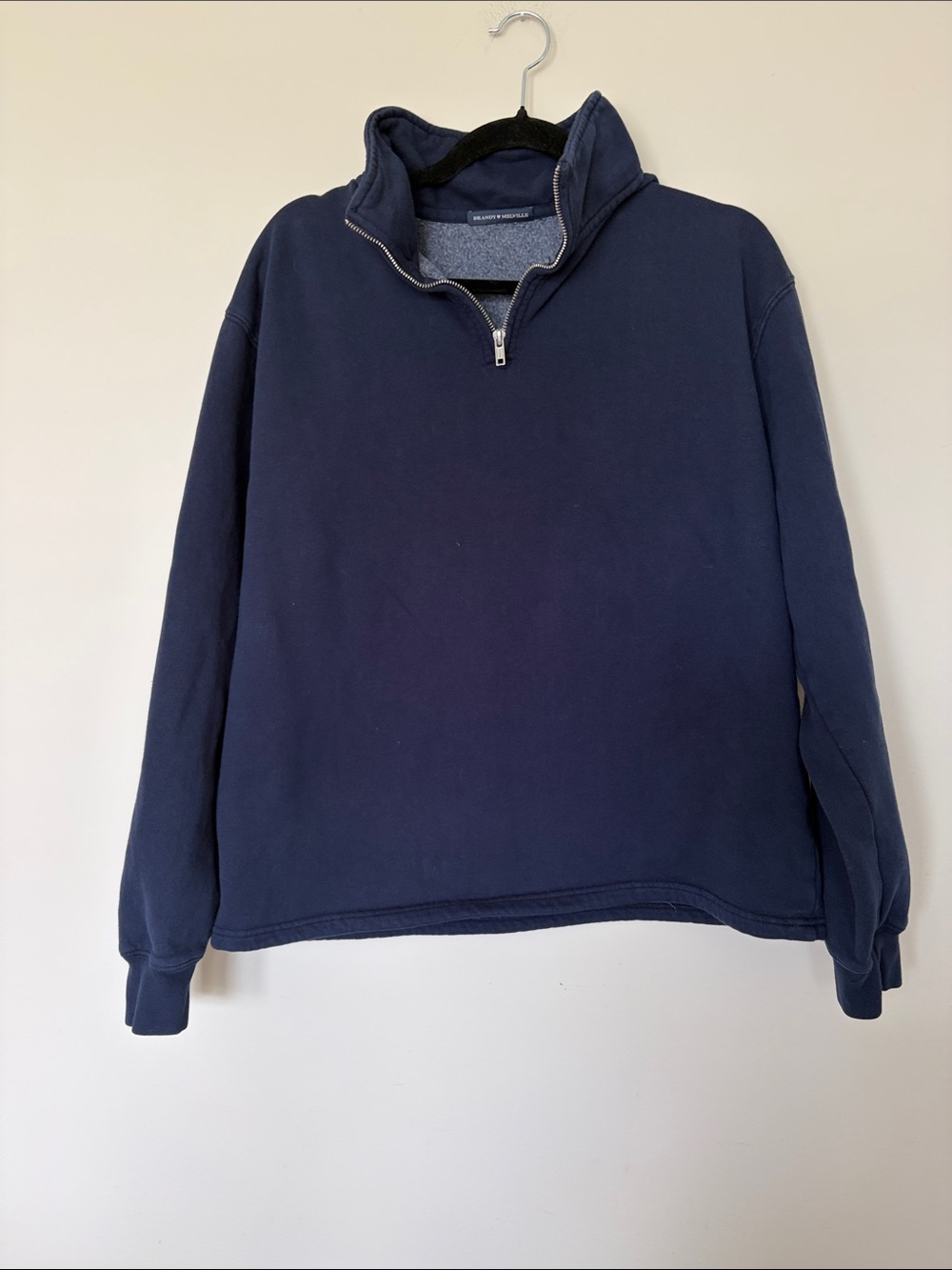 Brandy Melville Navy Half-Zip Pullover